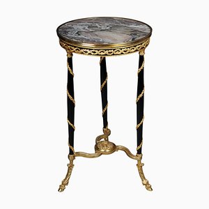 20th Century Empire Round Side Table in Marble in Style of Adam Weisweiler-FLW-1401761