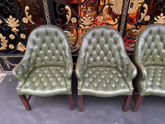 20th Century English Chesterfield Armchairs from Wade, Set of 4-FLW-1402054