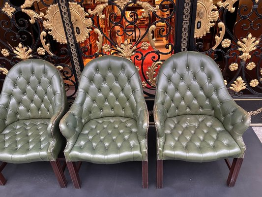 20th Century English Chesterfield Armchairs from Wade, Set of 4-FLW-1402054