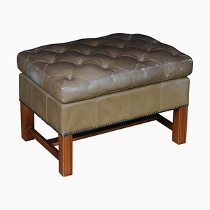 20th Century English Gray Chesterfield Ottoman-FLW-1402255