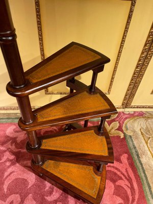 20th Century English Victorian Leather Library Steps or Stepladder-FLW-1402088