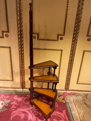 20th Century English Victorian Leather Library Steps or Stepladder-FLW-1402088