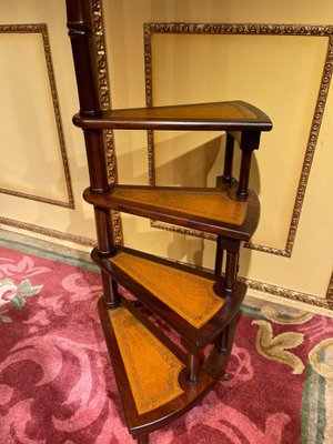 20th Century English Victorian Leather Library Steps or Stepladder-FLW-1402088