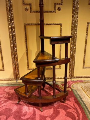 20th Century English Victorian Leather Library Steps or Stepladder-FLW-1402088