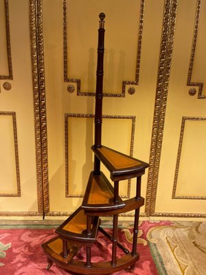 20th Century English Victorian Leather Library Steps or Stepladder-FLW-1402088