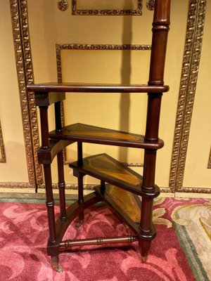 20th Century English Victorian Leather Library Steps or Stepladder-FLW-1402088