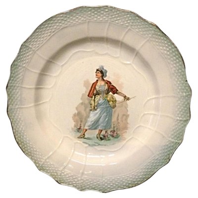 20th Century Faience Plate from Hamage Nord, 1940s-JZV-2035002