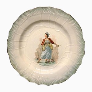 20th Century Faience Plate from Hamage Nord, 1940s-JZV-2035002