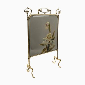 20th Century Fireback in Brass with Painted Mirror-WFS-2039435