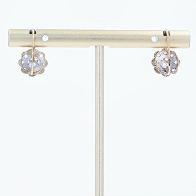 20th Century French 19 Karat Earrings with Rose-Cut Diamonds, Set of 2-OLU-1419080