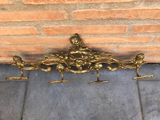 20th-Century French Bronze Wall Mounted Coat Rack-NOU-743141