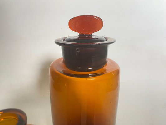 20th Century French Cobalt Orange Pharmacy Bottles, Set of 3-UR-1728457