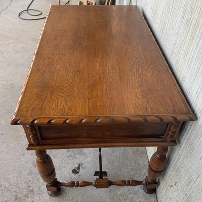 20th-Century French Louis XV Style Carved Walnut Desk with Three Drawers-PSK-1002629