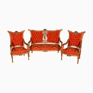 20th Century French Louis XVI Style Garniture Living Room Set, Set of 3-FLW-1401841