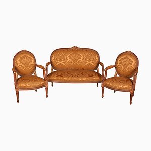 20th Century French Louis XVI Style Living Room Set, Set of 3-FLW-1402102