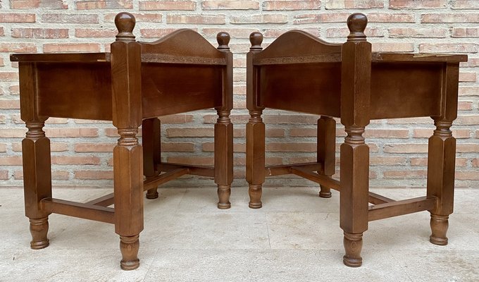 20th Century French Nightstands with One Drawer, 1950s, Set of 2-NOU-1700623