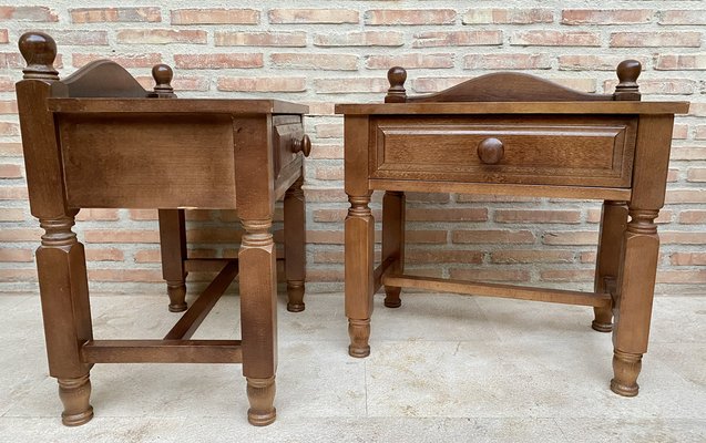 20th Century French Nightstands with One Drawer, 1950s, Set of 2-NOU-1700623