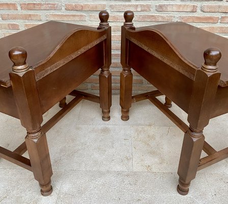 20th Century French Nightstands with One Drawer, 1950s, Set of 2-NOU-1700623