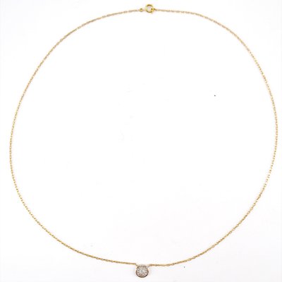 20th Century French Round Diamond Pattern 18 Karat Yellow Gold Chain-OLU-1335859