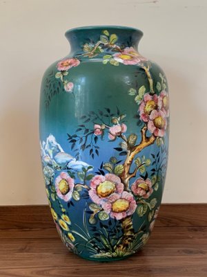 20th Century German Baluster Peacock Vase from Ulmer Keramik-PSK-1002892