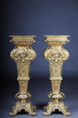 20th Century Gold Engraved Bronze Column-FLW-1402209