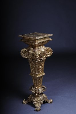 20th Century Gold Engraved Bronze Column-FLW-1402209