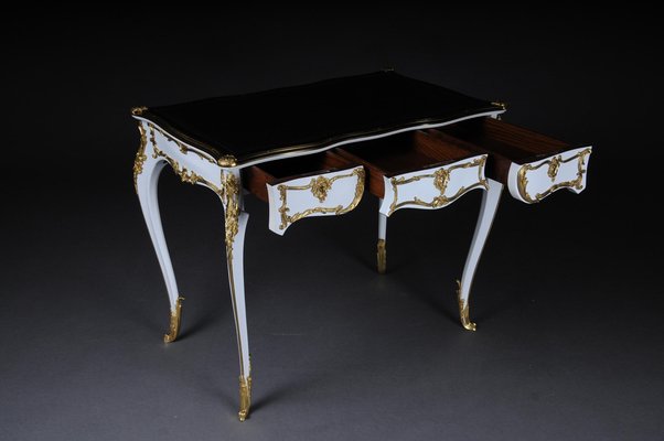 20th Century Louis XV White Writing Desk-FLW-1402266