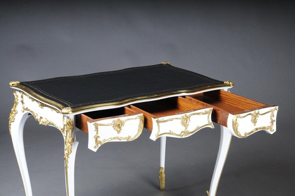 20th Century Louis XV White Writing Desk-FLW-1402266