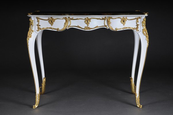 20th Century Louis XV White Writing Desk-FLW-1402266