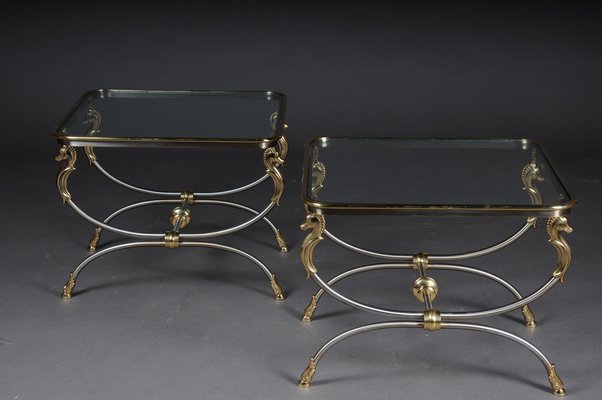 20th Century Modern Classical Style Side Table in Chromed Brass-FLW-1402206