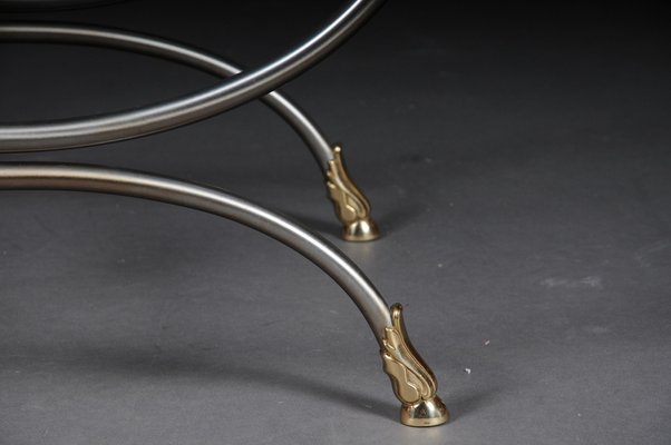 20th Century Modern Classical Style Side Table in Chromed Brass-FLW-1402206