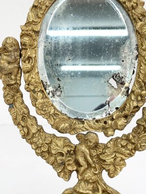 20th Century Neo-Renaissance Gilded Bronze Table Mirror-JDR-1125955