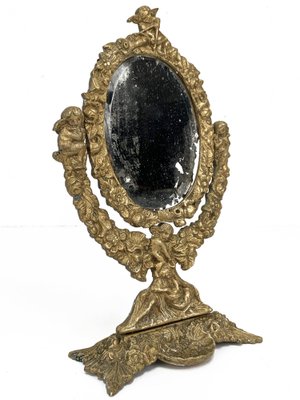 20th Century Neo-Renaissance Gilded Bronze Table Mirror-JDR-1125955