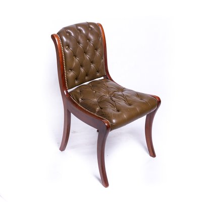 20th Century Olive Leather Biedermeier Chair-FSD-1091940