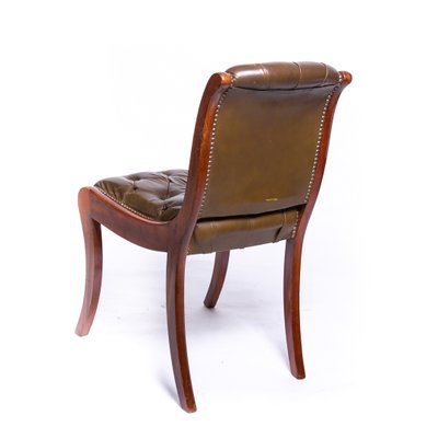 20th Century Olive Leather Biedermeier Chair-FSD-1091940