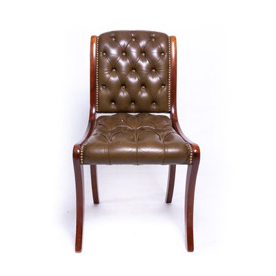 20th Century Olive Leather Biedermeier Chair-FSD-1091940