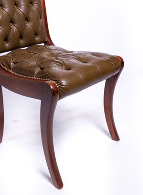 20th Century Olive Leather Biedermeier Chair-FSD-1091940