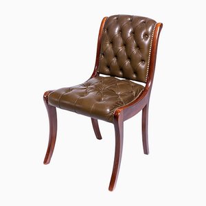 20th Century Olive Leather Biedermeier Chair-FSD-1091940