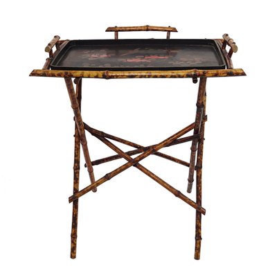 20th Century Oriental Tray Table on a Bamboo Stand-RY-1171961