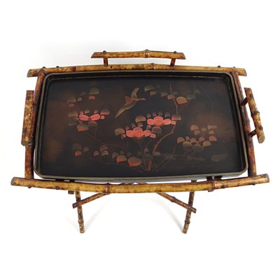 20th Century Oriental Tray Table on a Bamboo Stand-RY-1171961