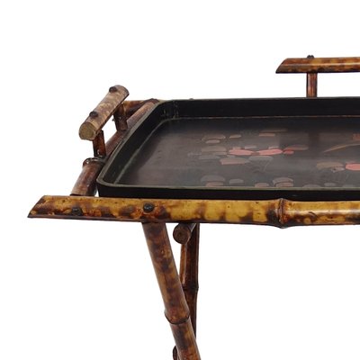 20th Century Oriental Tray Table on a Bamboo Stand-RY-1171961