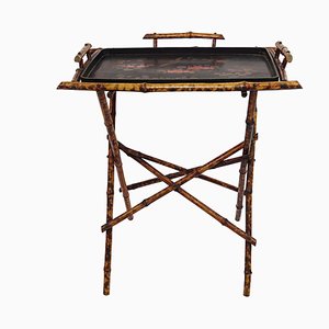 20th Century Oriental Tray Table on a Bamboo Stand-RY-1171961