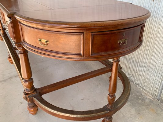 20th Century Oval Console Table with Drawers in Both Sides-PSK-1111699