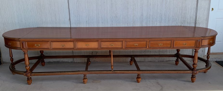 20th Century Oval Console Table with Drawers in Both Sides-PSK-1111699