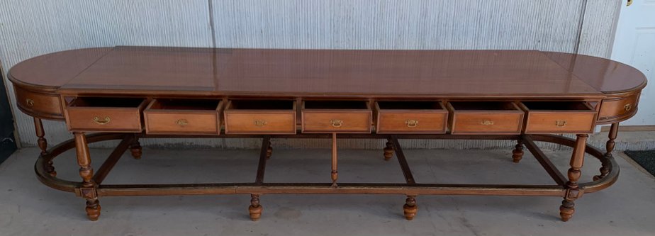 20th Century Oval Console Table with Drawers in Both Sides-PSK-1111699