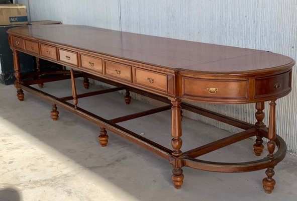 20th Century Oval Console Table with Drawers in Both Sides-PSK-1111699