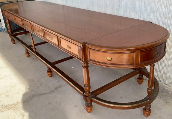 20th Century Oval Console Table with Drawers in Both Sides-PSK-1111699