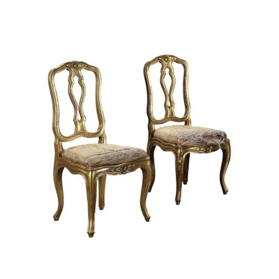 20th Century Padded Gilded Wood Chairs, Italy, Set of 2-VMM-1232257