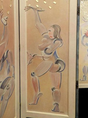 20th Century Painted Screen Divider by Mikel Dalbret-ARU-1158138