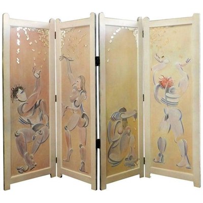 20th Century Painted Screen Divider by Mikel Dalbret-ARU-1158138